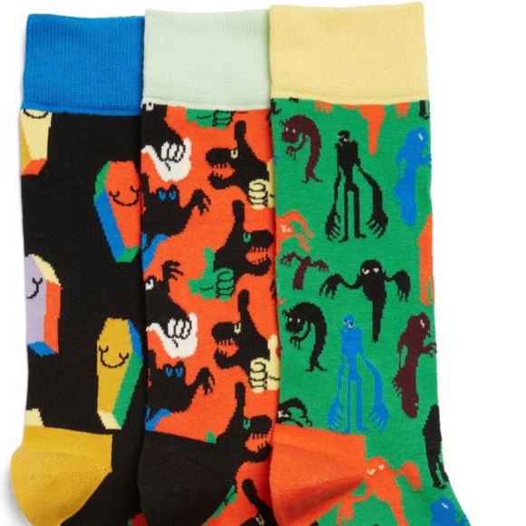 🆕 Happy Socks Halloween Giftboxed 3 Pack Men’s Crew Socks - Picture 2 of 5